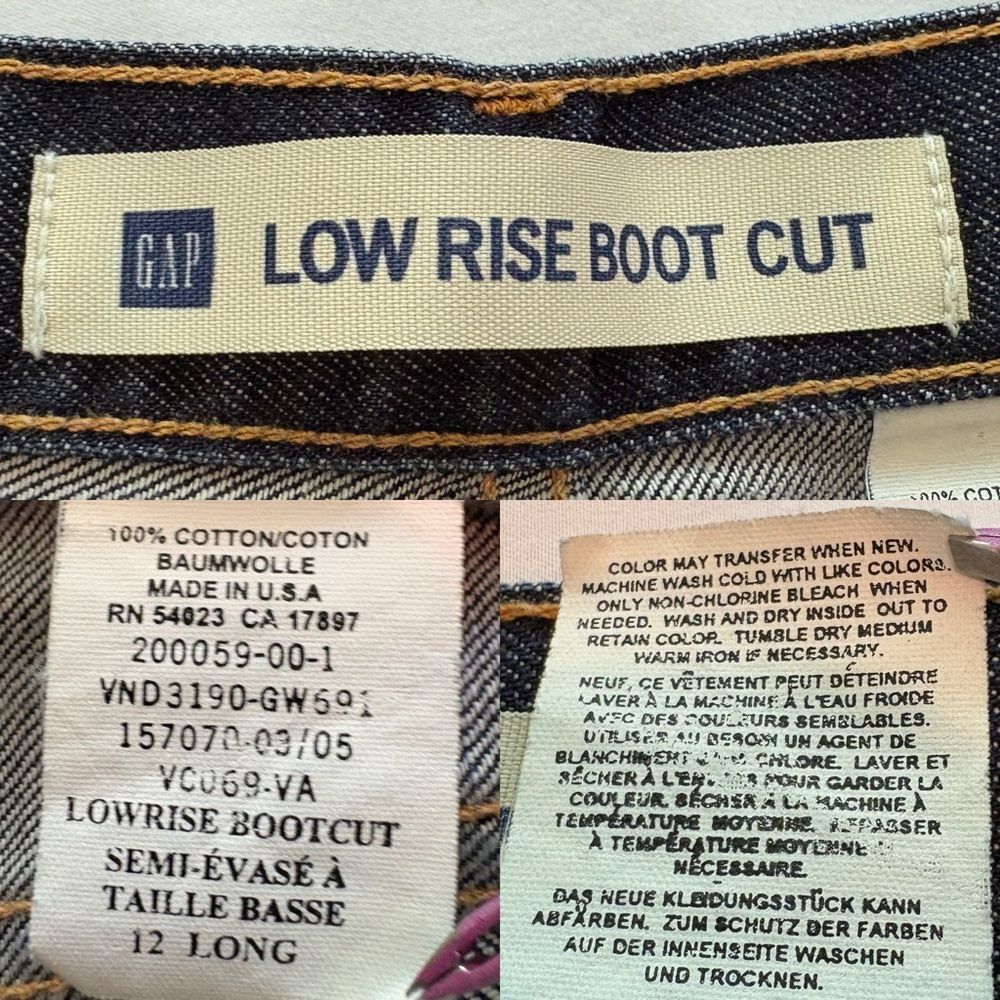 GAP Low Rise Bootcut Jeans | Made in USA | Dark Wash Y2K Denim - Picture 4 of 9